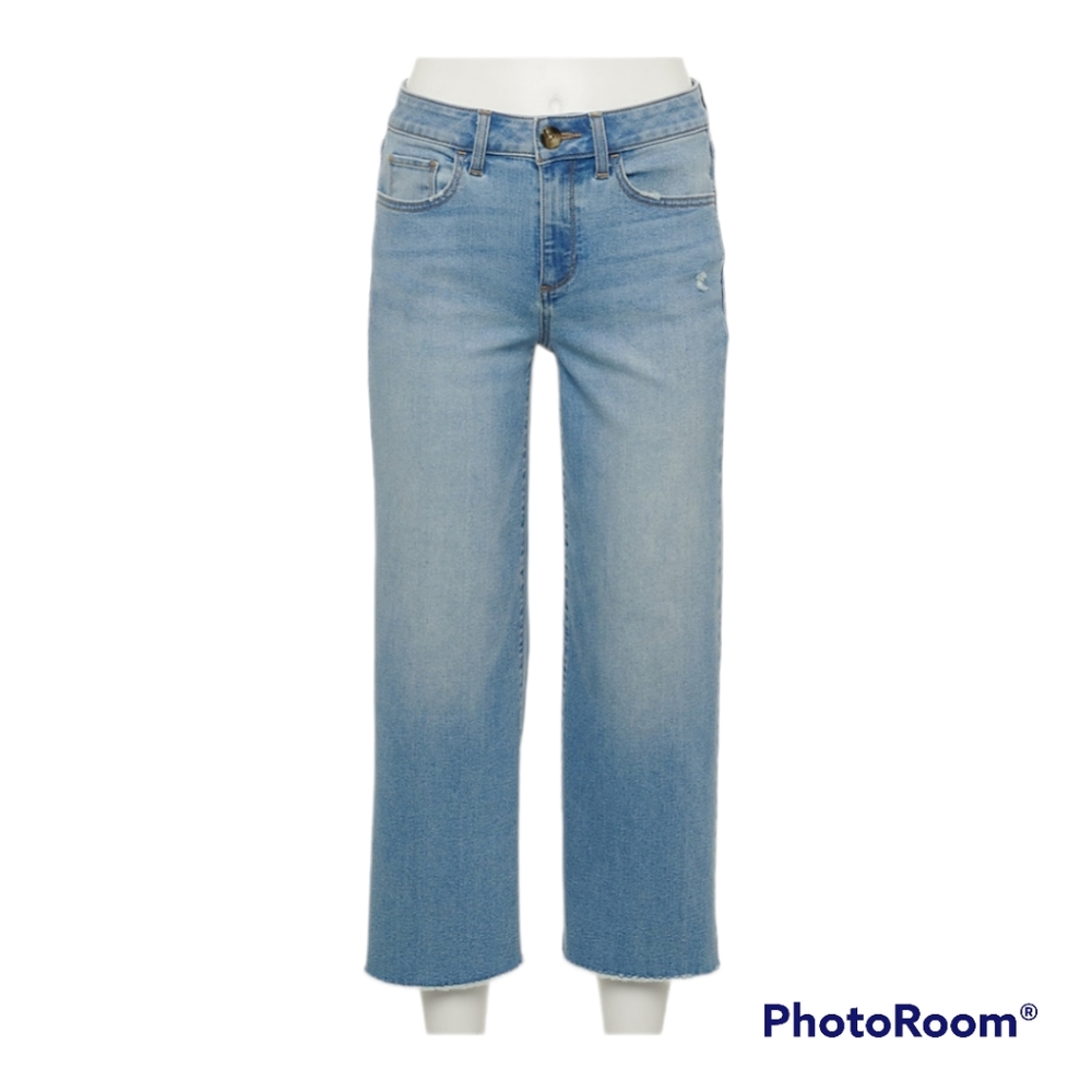 Sonoma Jeans Wide Leg Crop High Rise Light Wash 14R